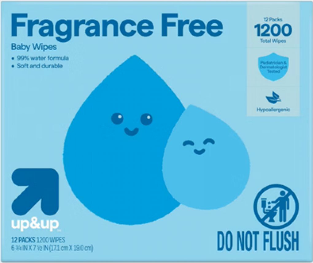 Target Up & Up Fragrance Free Baby Wipes packaging