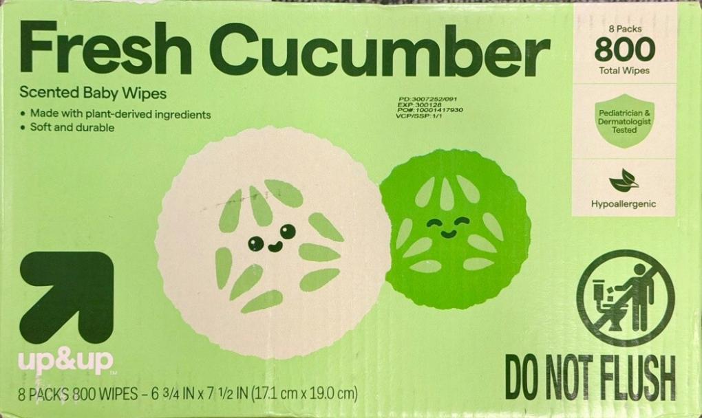 Target Up & Up Fresh Cucumber Scented Baby Wipes packaging