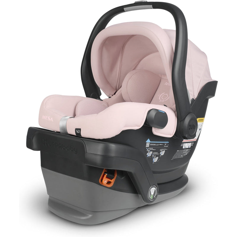 UPPAbaby Mesa V2 infant car seat and base in the Alice dusty-pink fabric