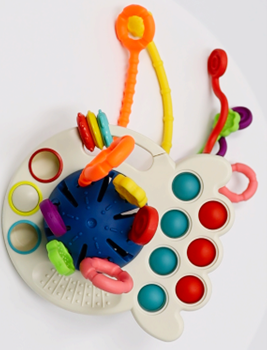 Recalled Yetonamr Pull String Teething Toy – blue