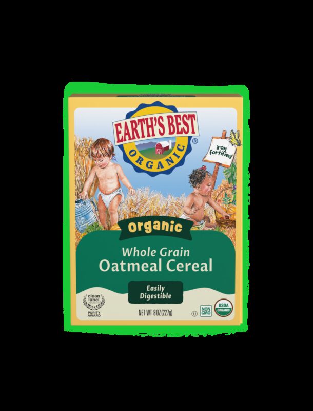 Front of the Earth's Best Organic Oatmeal Cereal 8-ounce package