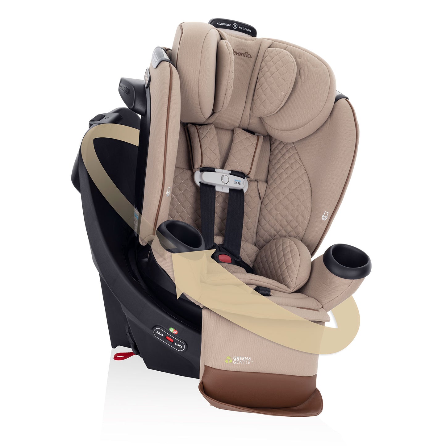 Evenflo Revolve360 Extend rotating car seat in Travertine